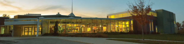 Church of the Servant exterior in the evening